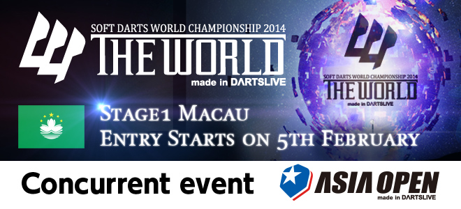 THE WORLD STAGE 2 Hong Kong 26th MAY 2013 14:00 GAME ON! Live on DARTSLIVE.TV *Time is set to Hong Kong Standard Time